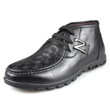 森达 2011冬季车缝线圆头侧拉链软牛皮男棉鞋