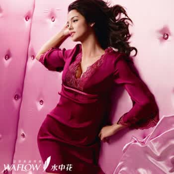 水中花婚庆本命年大红色<em>女款</em>睡裙<em>睡衣 秋款</em>家