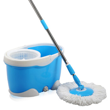 奕宝蓝色手压海豚塑料篮旋转脱水拖把