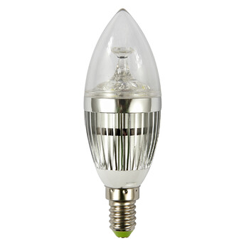 
                                        君御光源led灯泡透明尖泡节能灯4瓦E14灯泡灯具8015 暖白                