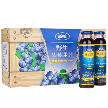 完达山 野生蓝莓汁 300ml*10瓶*1箱