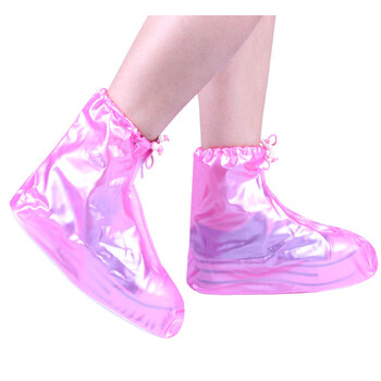 
                                                                                强迪(Qiangdi)防水鞋套 男 防雨鞋套 女 (雨衣/雨披/雨具）女士中筒平跟高跟鞋套 平跟中筒302纯粉色 M号                