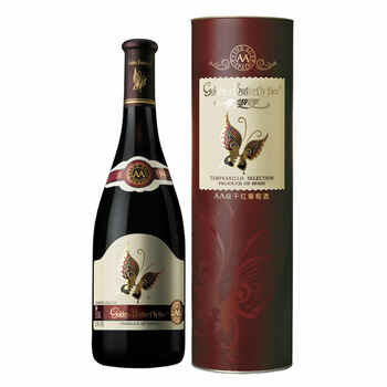 西班牙原产坦伯尼红酒金蝴蝶AA级干红葡萄酒