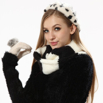 She's girl茜子女生手套冬季甜美可爱小绒球