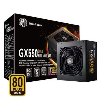酷冷至尊(CoolerMaster)额定550W GX550金牌全模组电源(支持双CPU主板/日系电容/50℃无损输出/五年质保)