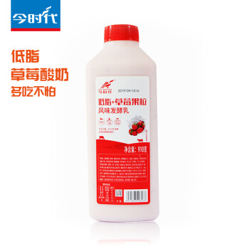 今时代（JIN SHI DAI） 草莓果粒酸牛奶 低温儿童酸奶纯牛奶发酵老酸奶 910g*1瓶
