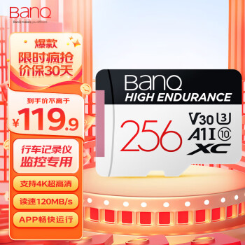 banq 256GB TFMicroSD洢 A1 U3 V30 4K г¼&רڴ濨 ߶