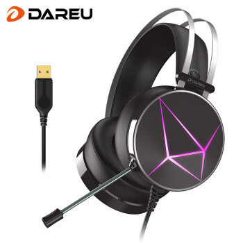 达尔优(dareu) EH722RGB幻彩版 耳机 耳麦 游戏耳机 电脑耳机 耳机头戴式 头戴式耳机 虚拟7.1声道