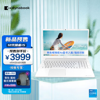 dynabook 东芝 EX50L-K 15.6英寸笔记本电脑 12代酷睿i5-1240P轻薄办公本 16G内存 512固态 耀眼银