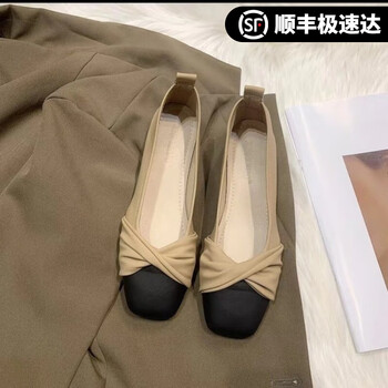 随澜 秋季小香风单鞋夏新款浅口方头玛丽珍鞋法式平底鞋透气服饰鞋包类商品-全利兔-实时优惠快报