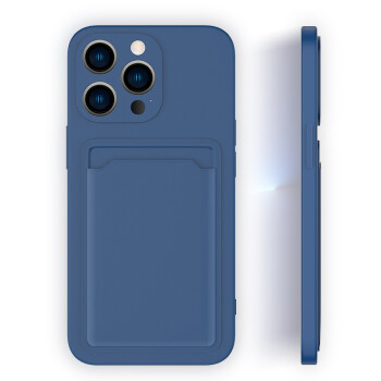 睿思派苹果13手机壳iphone13promax保护套镜头全包硅胶液态pro带卡套一体放卡槽插卡片包 【海靛蓝】升级-卡套一体-镜头全包 iPhone 11
