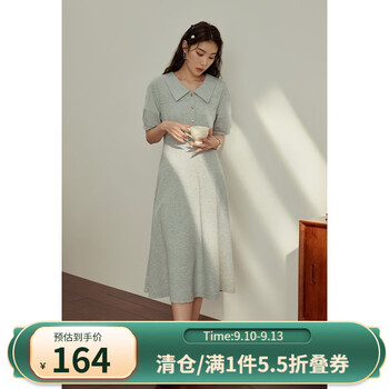 DUSHU 独束 大码女装夏装胖mm简约休闲连衣裙女 湍流灰-长款 L全利兔-实时优惠快报