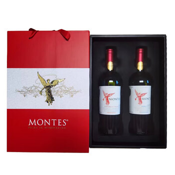 MONTES 蒙特斯 红天使珍藏 干红葡萄酒 14.5度 750ml*2瓶 礼盒装全利兔-实时优惠快报