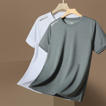 JEANSWEST 真维斯 户外运动冰丝短袖T恤男2023夏季速干运动体恤篮球训练服健身上衣 2件装】白+灰 4XL体重160-175斤全利兔-实时优惠快报