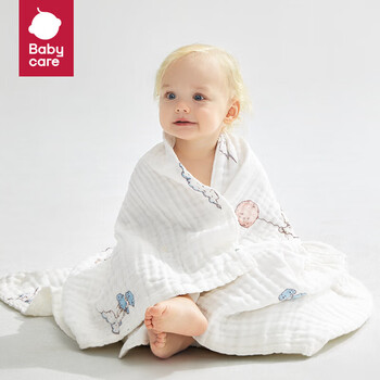 babycare 儿童超柔吸水纱布浴巾 95*95-云端月亮兔母婴玩具类商品-全利兔-实时优惠快报
