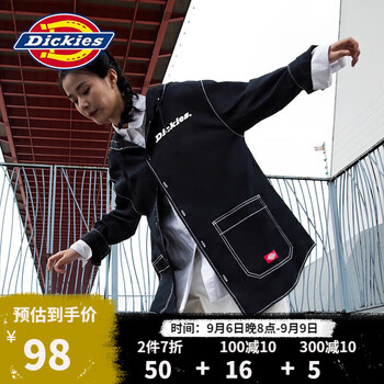 Dickies 帝客 衬衫LOGO印花连帽情侣款春秋薄外套DK008933 黑色 M全利兔-实时优惠快报