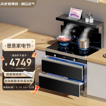 名气（MQ）老板集团出品 集成灶一体灶保洁款集成灶大吸力抽油烟机灶具套装保洁柜一体机FX10A 天然气