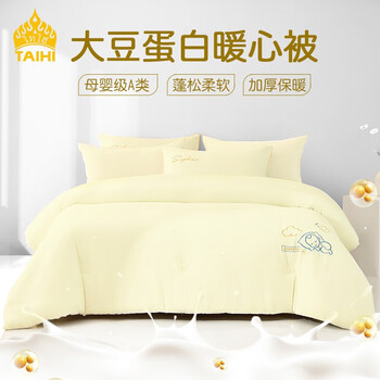 TAIHI 泰嗨 春秋被冬被 单双人冬厚被 200*230cm 大豆蛋白暖心被 3000g（约6斤）家具家装类商品-全利兔-实时优惠快报