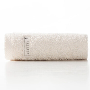 孚日洁玉 纯棉毛巾 日本出口AAA级抑菌技术加厚洗脸洗澡巾单条装 米白