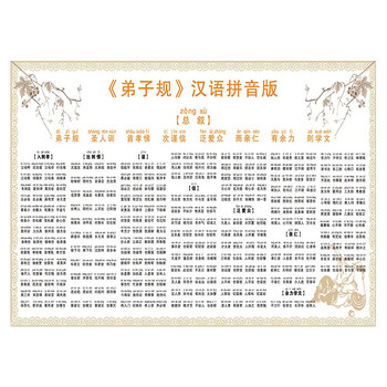 弟子规挂图完整版传统千字文三字经声律启蒙墙贴教室学校书房弟子规
