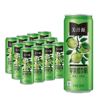 限地区、概率券：可口可乐（Coca-Cola）美汁源 苹果醋饮料（ 330ml*12+赠送330ml*3）*2件食品类商品-全利兔-实时优惠快报
