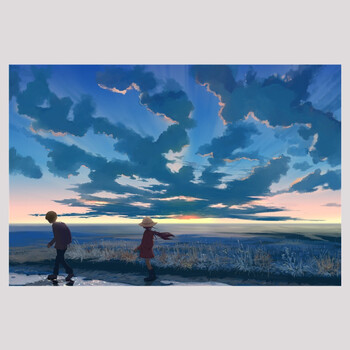 超清风景海报动漫墙纸墙贴宿舍家用壁纸小清新风格森林海报防水 明