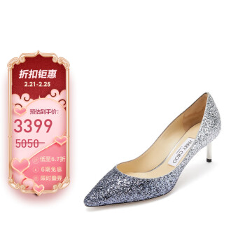 ܣJIMMY CHOO Ůʿɫ߸Ь ROMY 60 VXB 221 NAVY SILVER 36