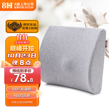 8H K1 记忆棉护椎腰靠 混灰色汽车用品类商品-全利兔-实时优惠快报
