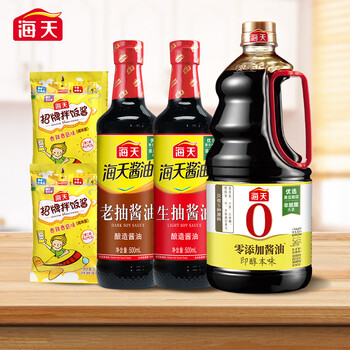 海天 即醇本味1.54kg+生抽酱油500ml+老酱油500ml+招牌拌饭酱20g*2 调味5件套全利兔-实时优惠快报