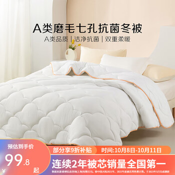 BLISS 百丽丝 被子被芯 A类亲肤秋冬保暖加厚被芯 双人床品七孔透气抗菌冬被 冬被 200cm×230cm家具家装类商品-全利兔-实时优惠快报