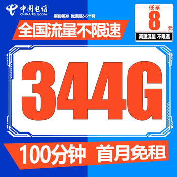 中国电信 流量卡上网卡流量电话卡5g不限速低月租长期套餐大王卡校园卡手机卡数码类商品-全利兔-实时优惠快报