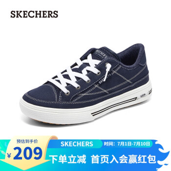 斯凯奇（SKECHERS）帆布鞋女低帮厚底休闲鞋177195 海军蓝色/NVY 39