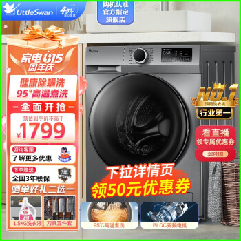 小天鹅（LittleSwan）洗衣机全自动滚筒10公斤 大容量智能家电内衣儿童除螨除菌 TG100VT096WDG-Y1T