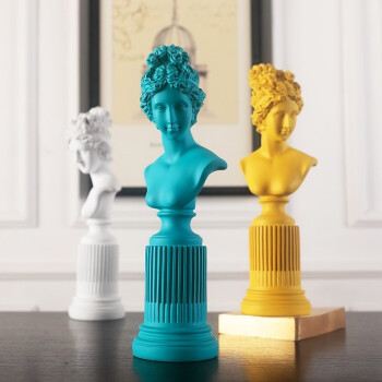 集思美 维纳斯雕塑石膏像摆件创意艺术装饰品客厅办公室摆设 黄色 中号