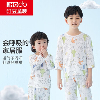 红豆男装 红豆（Hodo）A类抑菌 儿童薄款纯棉家居服套装母婴玩具类商品-全利兔-实时优惠快报