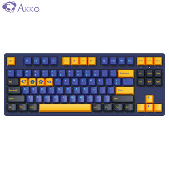 AKKO 3087 V2地平线 机械键盘 游戏键盘 吃鸡键盘 电竞 无光 有线键盘 87键 笔记本键盘 AKKO橙轴