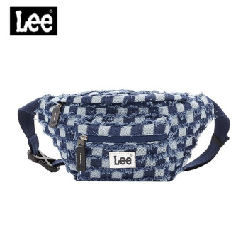 Lee 包包男包女包斜挎牛仔棋盘格情侣胸腰包小众七夕情人节礼物送女友 深蓝色服饰鞋包类商品-全利兔-实时优惠快报