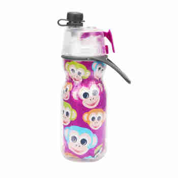 O2COOL美国学生儿童350毫升喷雾运动水杯夏季可爱户外保冷便携随手杯 紫色-猴子