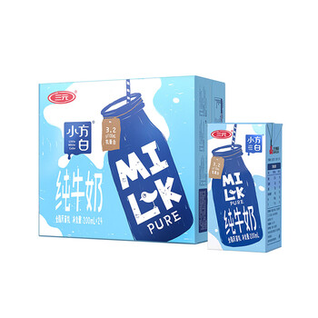 plus会员、概率券:三元 小方白纯牛奶200ml*24盒食品类商品-全利兔-实时优惠快报