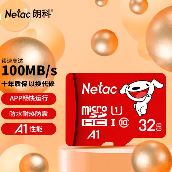 朗科(Netac)＆JOY联名款 32GB TF(MicroSD)存储卡 U1 C10 A1 P500系列 读速100MB/s行车记录仪＆安防监控摄像