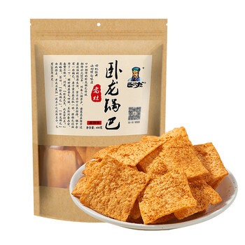 卧龙手工锅巴老灶锅巴襄阳特产休闲零食麻辣味 400g/袋
