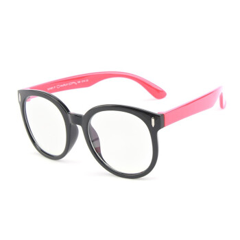 儿童眼镜男女童硅胶护目镜 F8181黑框红腿-C14 赠送国旗眼镜盒+眼镜布+测试灯+测试卡+清洗剂