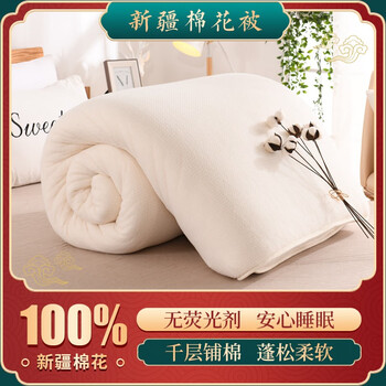 AIDLI 加厚保暖100%新疆棉花被 3斤 150*200cm家具家装类商品-全利兔-实时优惠快报