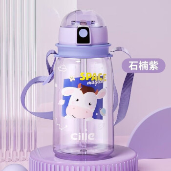 希乐（cille）水杯女生高颜值儿童上学男生杯子便携Tritan夏天运动塑料杯 石楠紫650ml