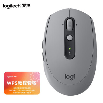罗技（Logitech） M590无线蓝牙轻音鼠标 双模连接 办公商务笔记本家用鼠标 Flow技术 【鼠标+WPS教程卡套餐】砂岩灰