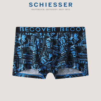 SCHIESSER 舒雅 男士内裤棉莫代尔Becover时尚印花潮流平角内裤18298T 21228T宝蓝7800 L服饰鞋包类商品-全利兔-实时优惠快报