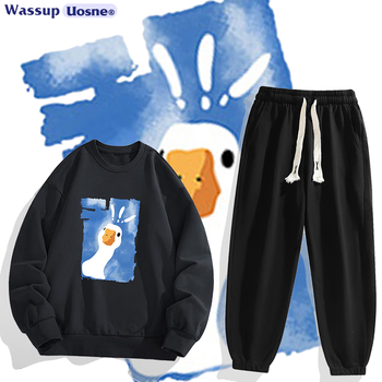 WASSUP UOSNE 官方中国卫衣男长袖运动套装圆领小鸭子情侣装简约百搭上衣青年潮服饰鞋包类商品-全利兔-实时优惠快报