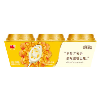 plus会员：光明 赏味酪乳 芝士味芒果 135g*3*6件（买3赠3）食品类商品-全利兔-实时优惠快报