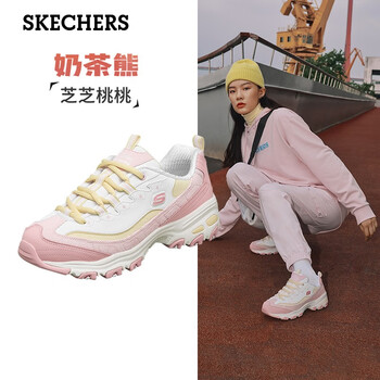 SKECHERS 斯凯奇 秋季女士舒适软底老爹鞋百搭透气小白鞋厚底增高熊猫鞋服饰鞋包类商品-全利兔-实时优惠快报