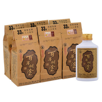 百年糊涂经典小百年33度  浓香型白酒 125ml*6瓶  价格: 85 折后